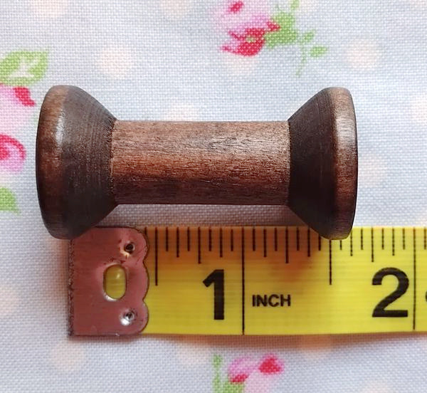 Set of 5 - Walnut Brown Wooden Spools - 1.57" - Sugar Pink Boutique