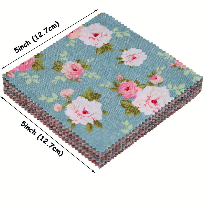 Vintage Style Floral Charm Pack - 5" X 5" - Set of 42 Fabric Squares