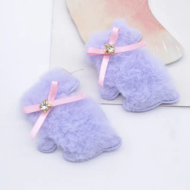 Set of 3 - Fuzzy Bunny Rabbit Appliques - 2 1/2"