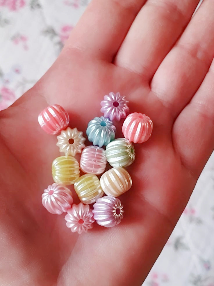 Spring Pastel Acrylic Beads - 10mm x 11mm - Set of 50