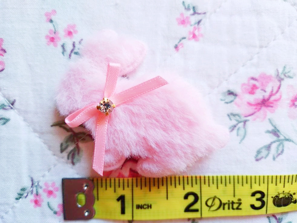 Set of 3 - Fuzzy Bunny Rabbit Appliques - 2 1/2"