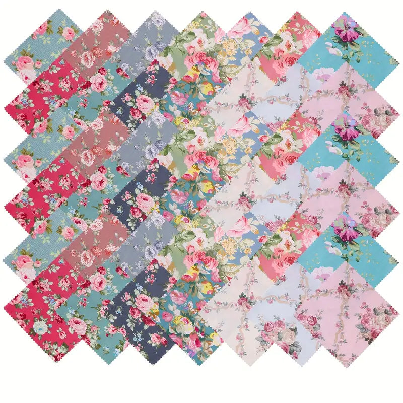Vintage Style Floral Charm Pack - 5" X 5" - Set of 42 Fabric Squares