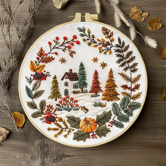 Autumn Splendor Embroidery Starter KIT for DIY Beginners - Sugar Pink Boutique