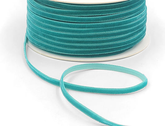 Teal Velvet String Ribbon - 1/8 inch - 1 Yard - Sugar Pink Boutique