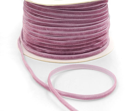 Wood Rose Velvet String Ribbon - 1/8 inch - 1 Yard - Sugar Pink Boutique