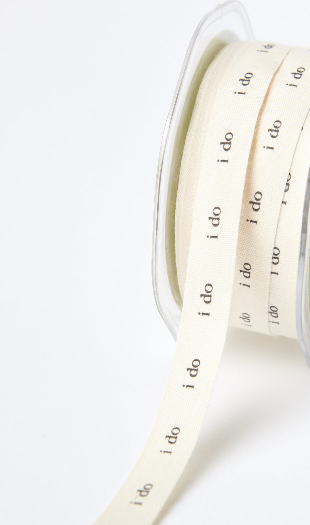 I Do Ivory Canvas Ribbon - 1/2 inch - 1 Yard