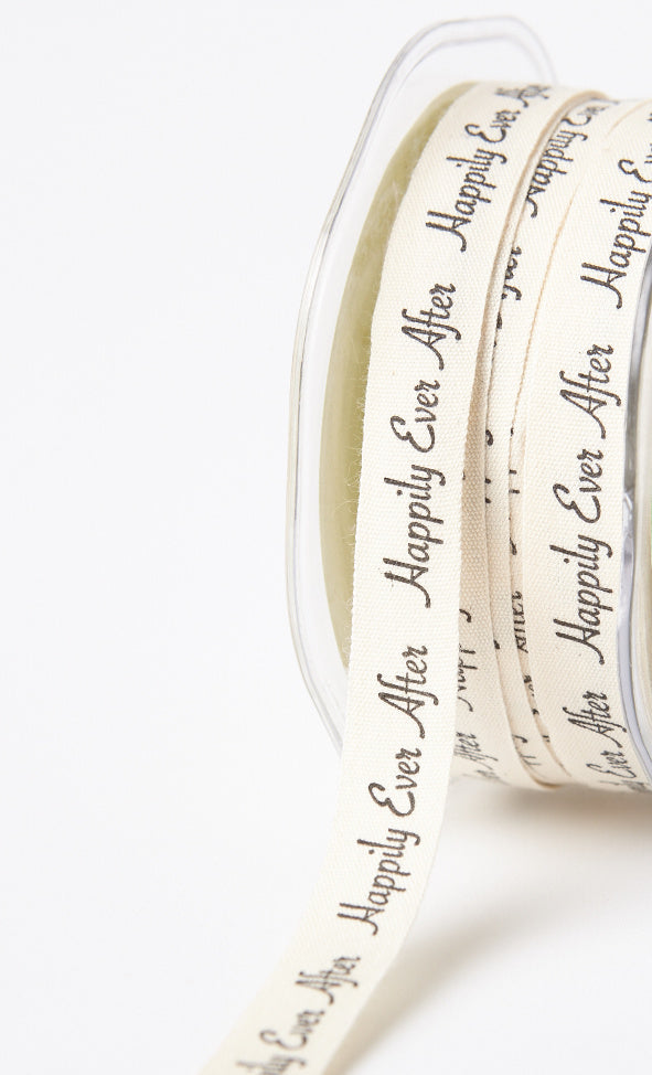 Happily Ever After Ivory Canvas Ribbon - 1/2 inch - 1 Yard