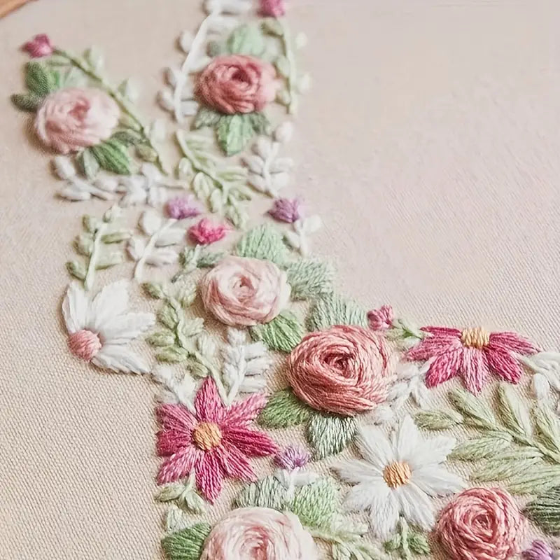 Floral Rabbit Embroidery Starter KIT for DIY Beginners - Sugar Pink Boutique