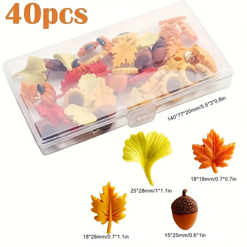 Fall Theme Thumbtacks - Set of 40