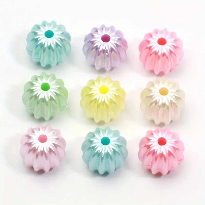 Spring Pastel Acrylic Beads - 10mm x 11mm - Set of 50