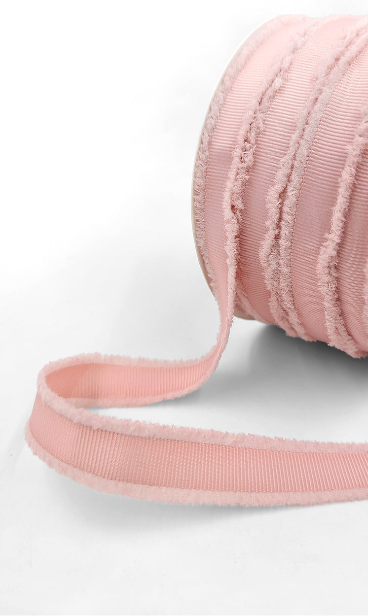 Fuzzy Grosgrain Ribbon - Dusty Mauve - 5/8" - 1 Yard