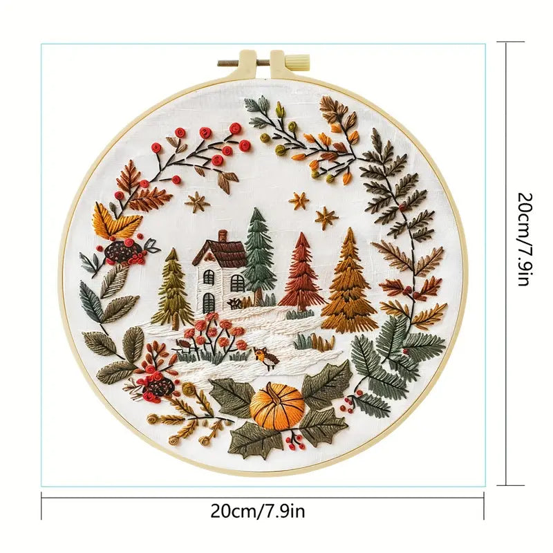 Autumn Splendor Embroidery Starter KIT for DIY Beginners