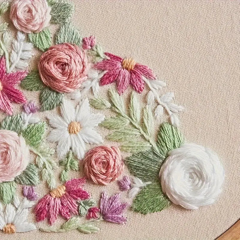 Floral Rabbit Embroidery Starter KIT for DIY Beginners - Sugar Pink Boutique