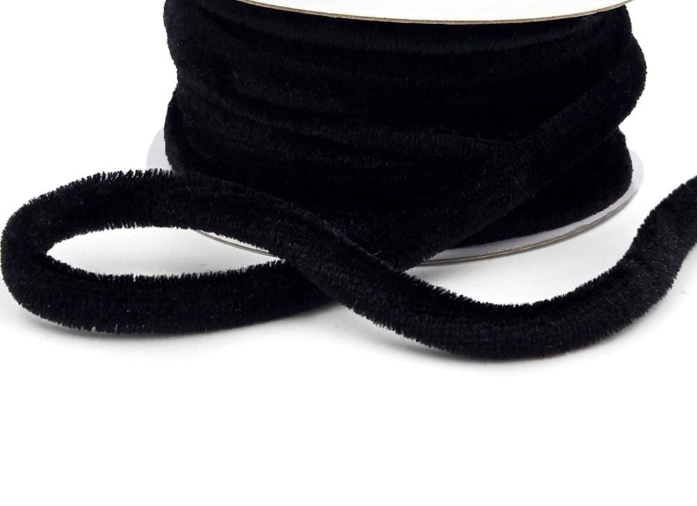 Black Velvet Rope Cord Piping - 1/4" - 1 Yard