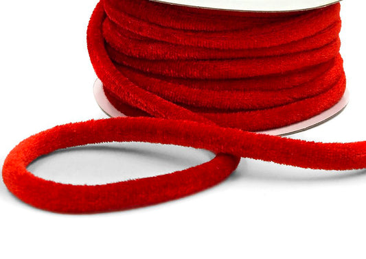 Red Velvet Rope Cord Piping - 1/4" - 1 Yard