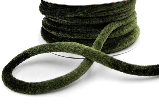 Green Velvet Rope Cord Piping - 1/4" - 1 Yard