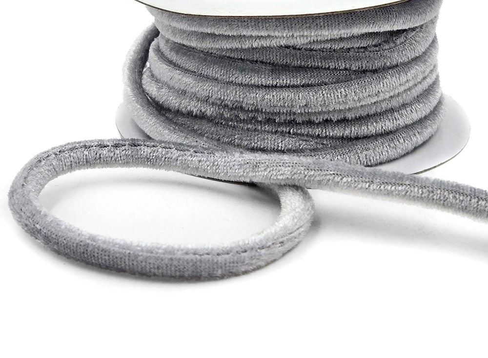 Silver Velvet Rope Cord Piping - 1/4" - 1 Yard