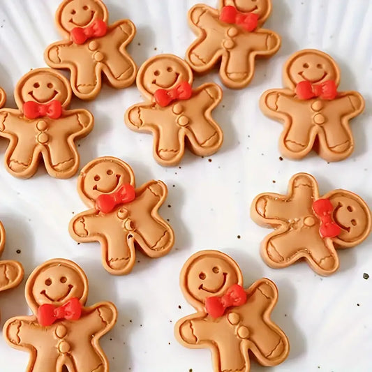 Miniature Gingerbread Flatbacks - Set of 10 - Sugar Pink Boutique