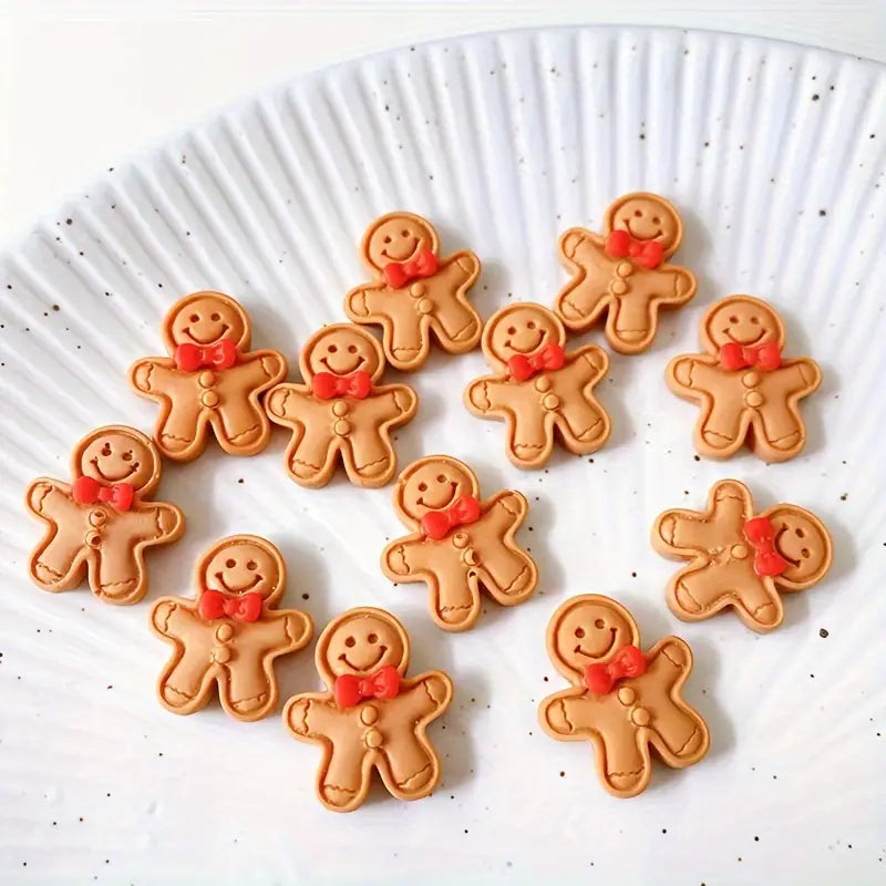 Miniature Gingerbread Flatbacks - Set of 10 - Sugar Pink Boutique