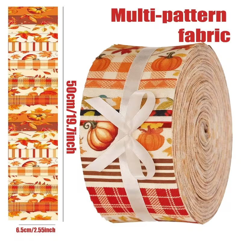 Fall Harvest Jelly Roll - 2.55" X 19.7" - Set of 40 Fabric Stripes