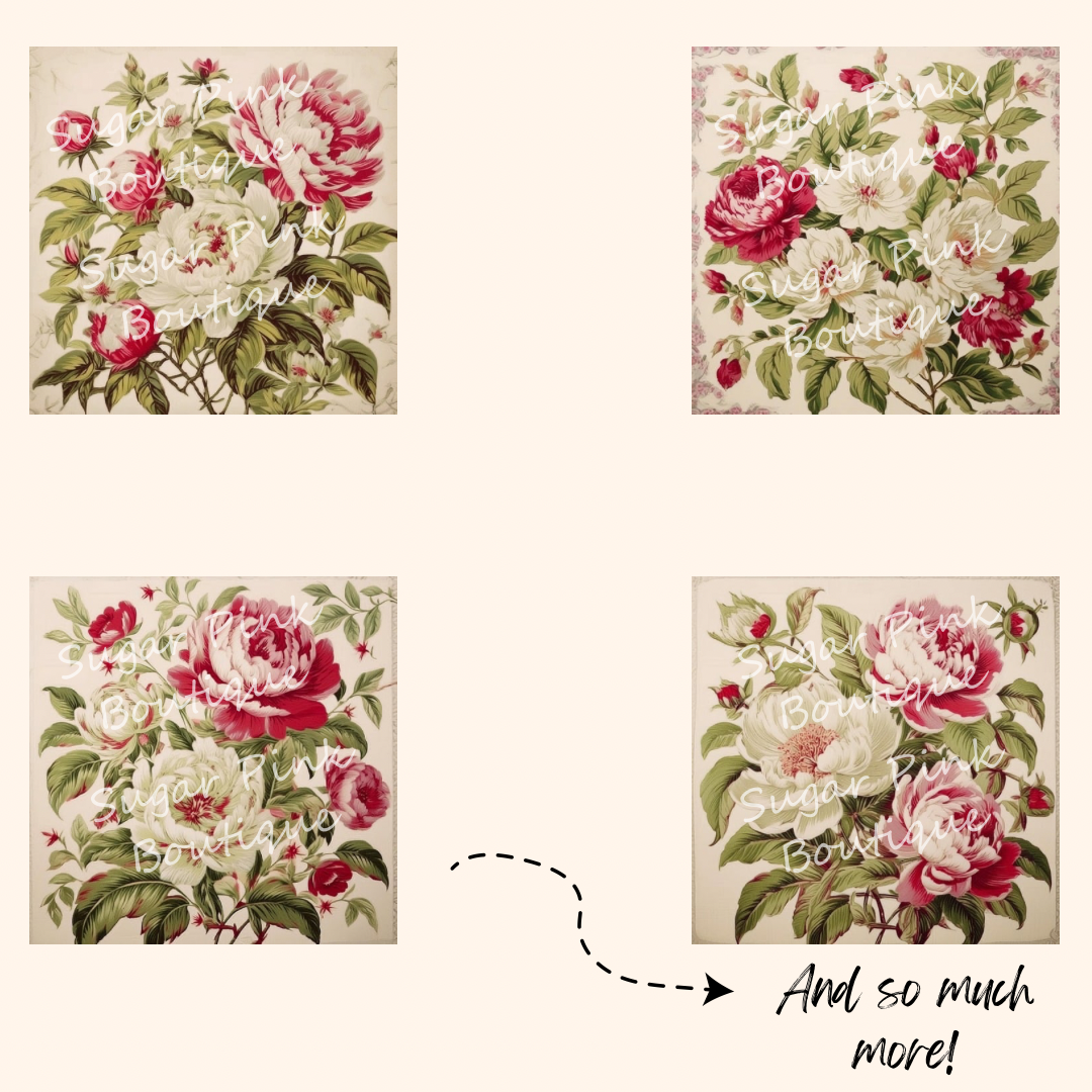 Vintage Peony Clipart