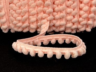 Baby Pom Pom Trim - Peach - 1/4 inch Ball Fringe - 1 Yard