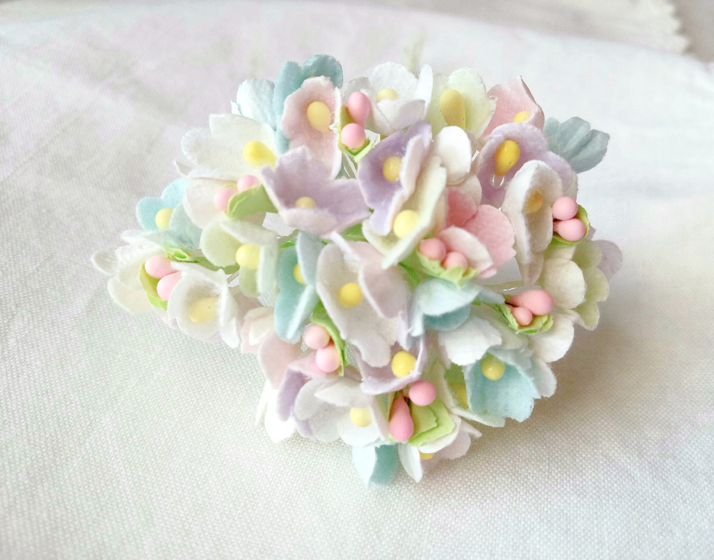 Forget Me Not Vintage Style Millinery Paper Flower Bouquet - Macaroon - 1 Bouquet - Sugar Pink Boutique
