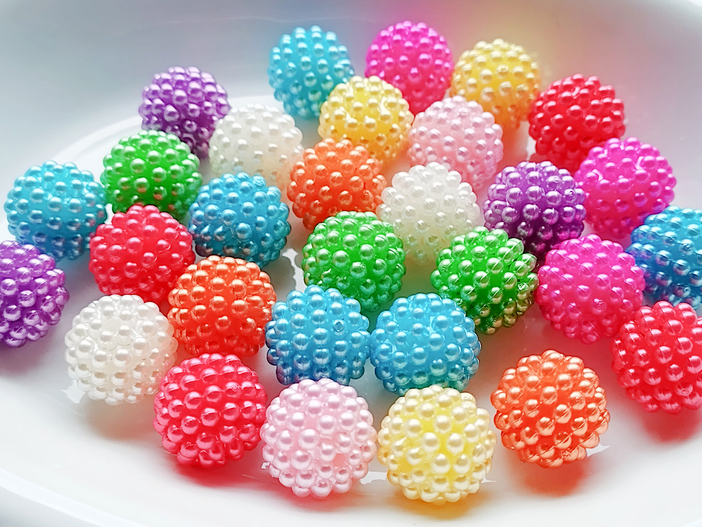 Berry Beads - Gumball Mix - 14mm - Set of 30 - Sugar Pink Boutique
