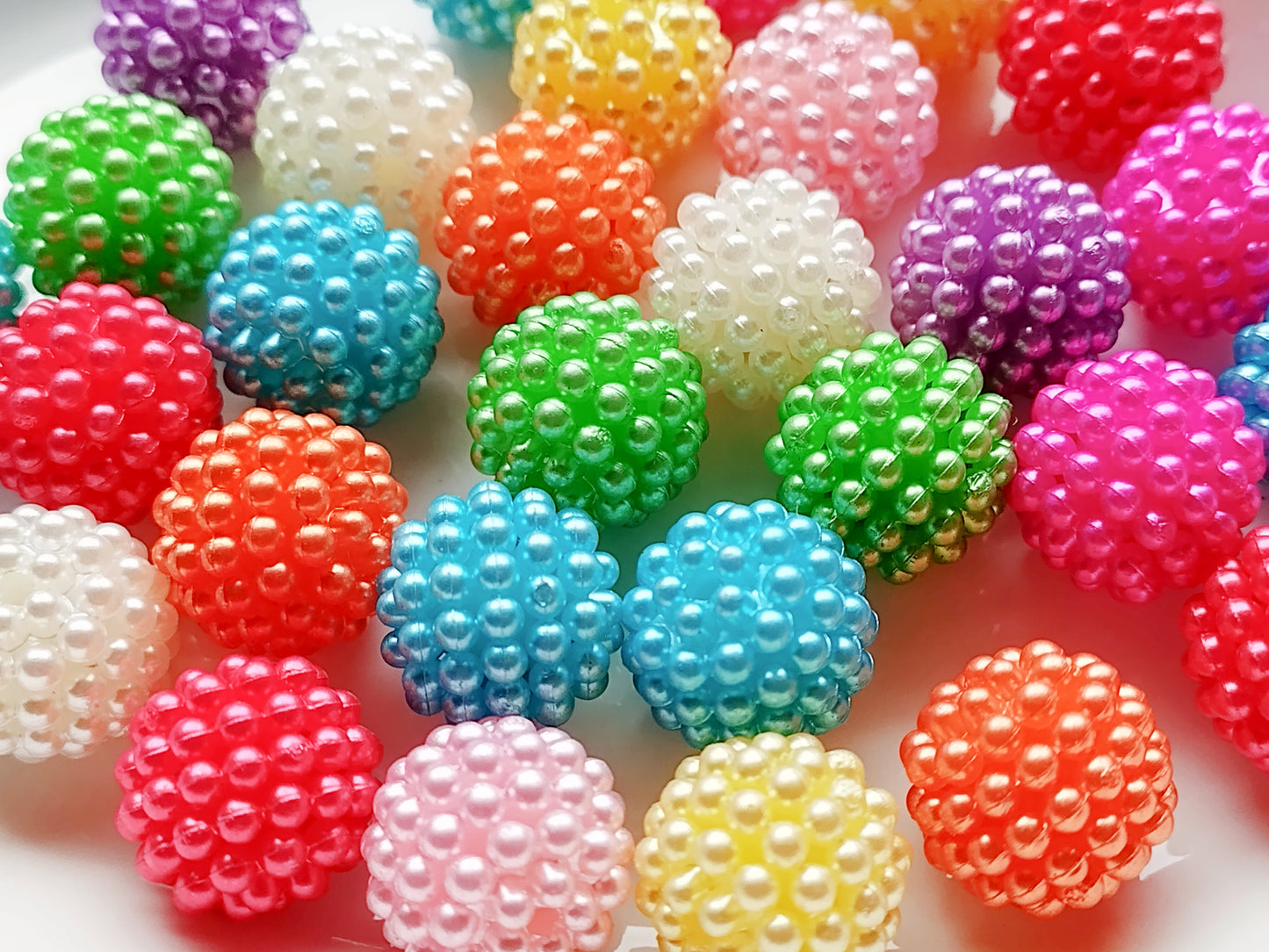 Berry Beads - Gumball Mix - 14mm - Set of 30 - Sugar Pink Boutique