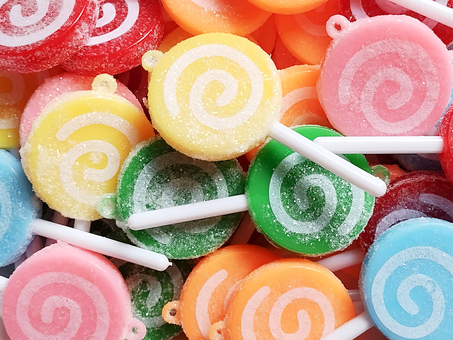 Miniature Glittered Swirled Lollipop Ornaments - 2 inch - Set of 8