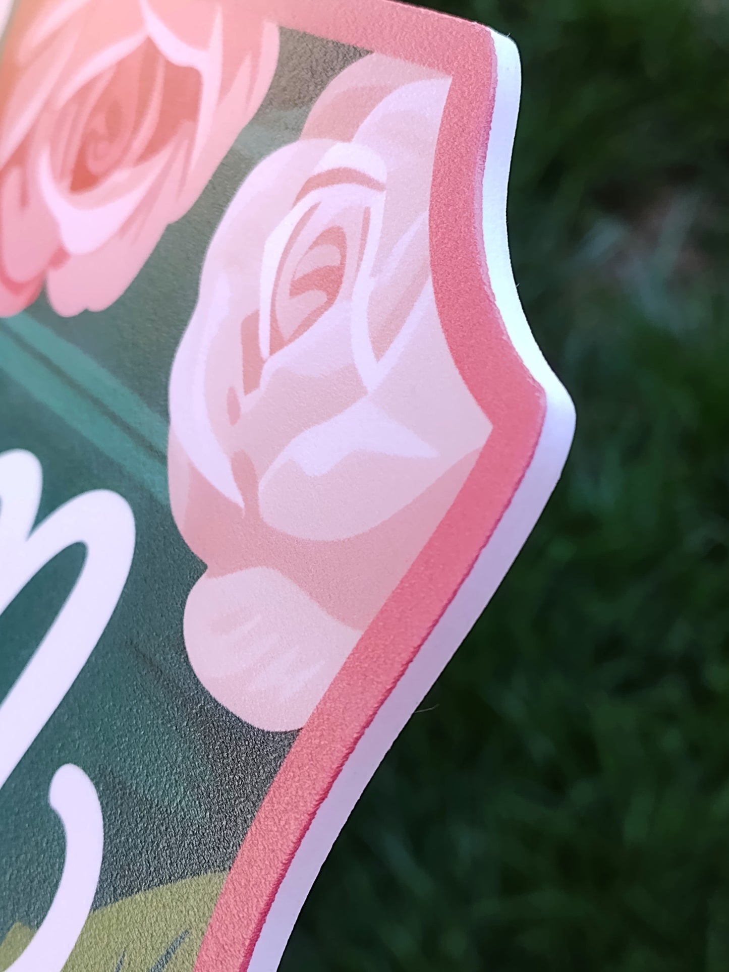 10 1/2" Bracket Waterproof PVC Plastic Sign: Mom Vintage Roses