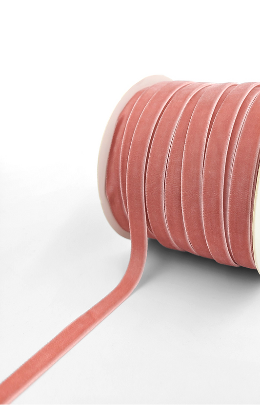 Pink Velvet Ribbon - 3/8 inch - 1 Yard - Sugar Pink Boutique