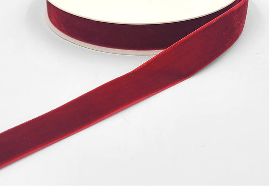 Ruby Red Velvet Ribbon - 3/4 inch - 1 Yard - Sugar Pink Boutique