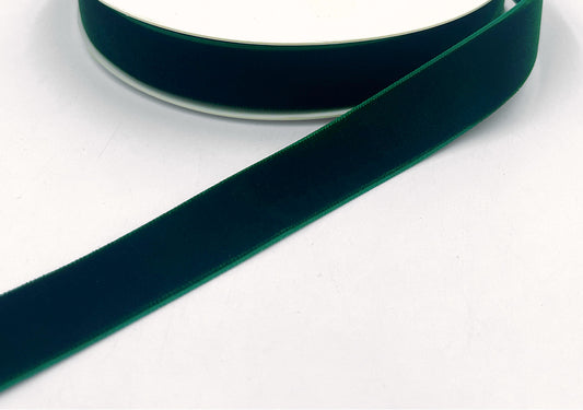 Emerald Green Velvet Ribbon - 3/4 inch - 1 Yard - Sugar Pink Boutique