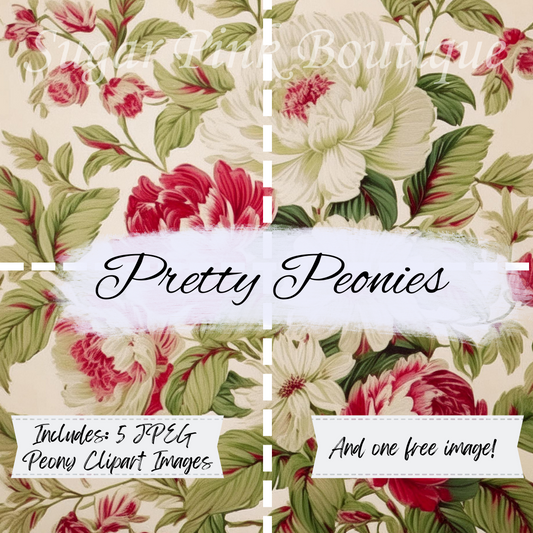 Vintage Peony Clipart - Sugar Pink Boutique
