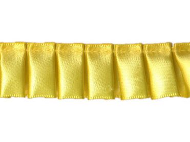 Ruffled Box Pleated Satin Ribbon/Trim - Yellow - 7/8 inch - 1 Yard - Sugar Pink Boutique