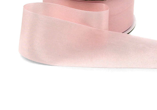 Pink - 100% Hand-Dyed Silk Ribbon with Woven Edge - 1 1/4" - 1 Yard - Sugar Pink Boutique