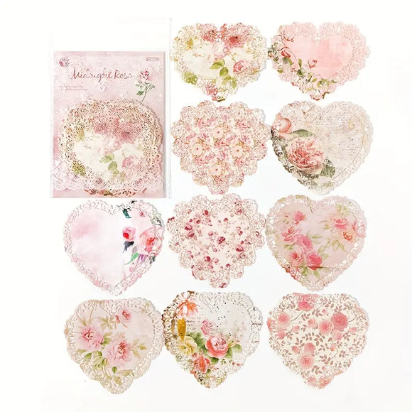 Shabby Rose Vintage Style Lace Doily Papers - Set of 10