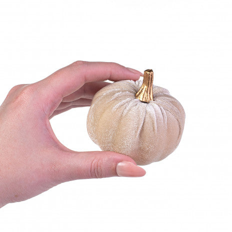 3" Velvet Foam Pumpkins: Champagne - (Set of 6) - Sugar Pink Boutique