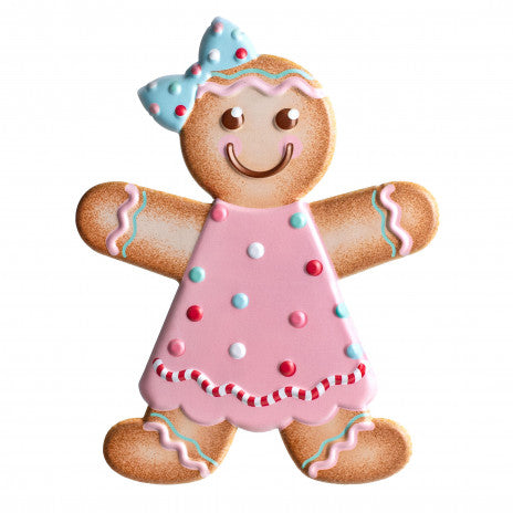 13" Metal Embossed Hanger: Gingerbread Girl - Sugar Pink Boutique