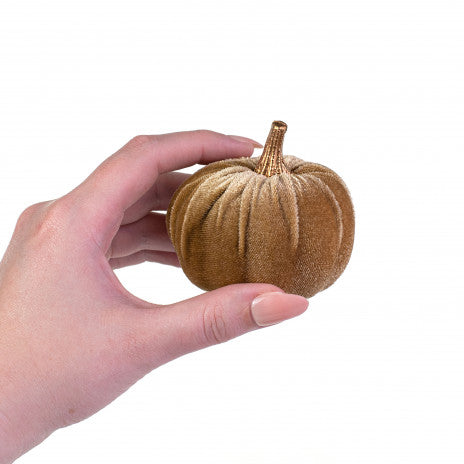 3" Velvet Foam Pumpkins: Camel Brown - (Set of 6) - Sugar Pink Boutique
