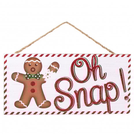 12" Wooden Sign: Oh Snap Gingerbread - Sugar Pink Boutique