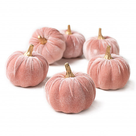 3" Velvet Foam Pumpkins: Rose Pink - (Set of 6) - Sugar Pink Boutique