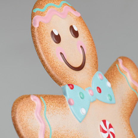 12" Metal Embossed Hanger: Gingerbread Boy - Sugar Pink Boutique