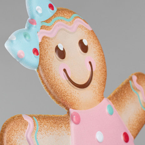13" Metal Embossed Hanger: Gingerbread Girl - Sugar Pink Boutique