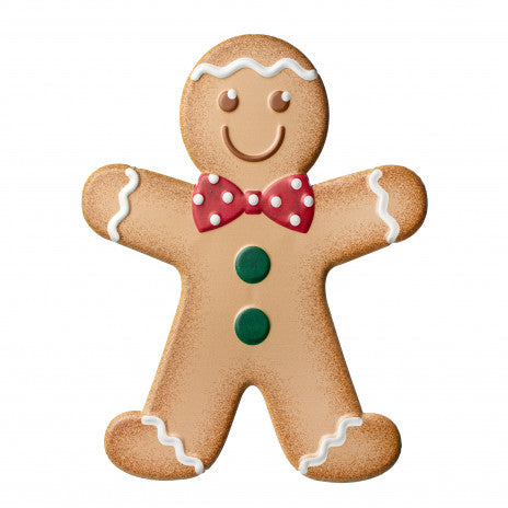 13" Metal Embossed Decoration: Gingerbread Boy - Sugar Pink Boutique