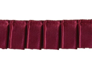 Ruffled Box Pleated Satin Ribbon/Trim - Wine - 7/8 inch - 1 Yard - Sugar Pink Boutique