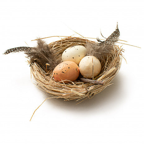 4" Feathered Bird Nest - Sugar Pink Boutique