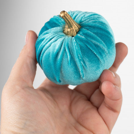 3" Velvet Foam Pumpkins: Teal (Set of 6) - Sugar Pink Boutique