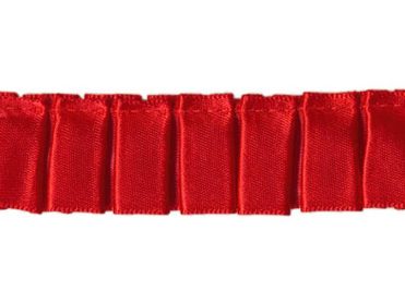 Ruffled Box Pleated Satin Ribbon/Trim - Red - 7/8 inch - 1 Yard - Sugar Pink Boutique